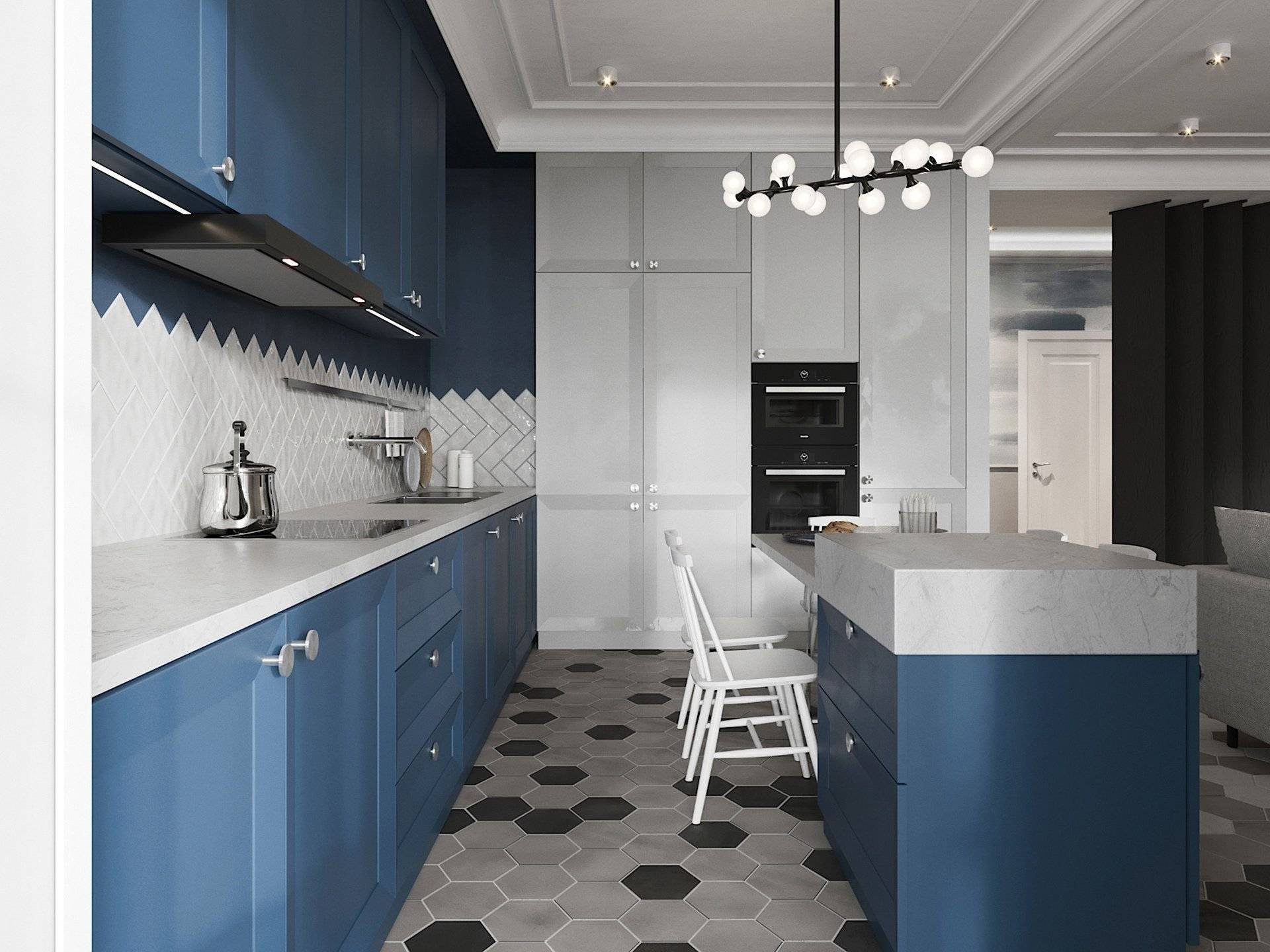 Кухня в серых тонах с яркими акцентами: фото, в стиле неоклассика, в бело-серых тонах