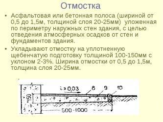 Требования к отмостке здания. как произвести устройство отмостки мкд по снип