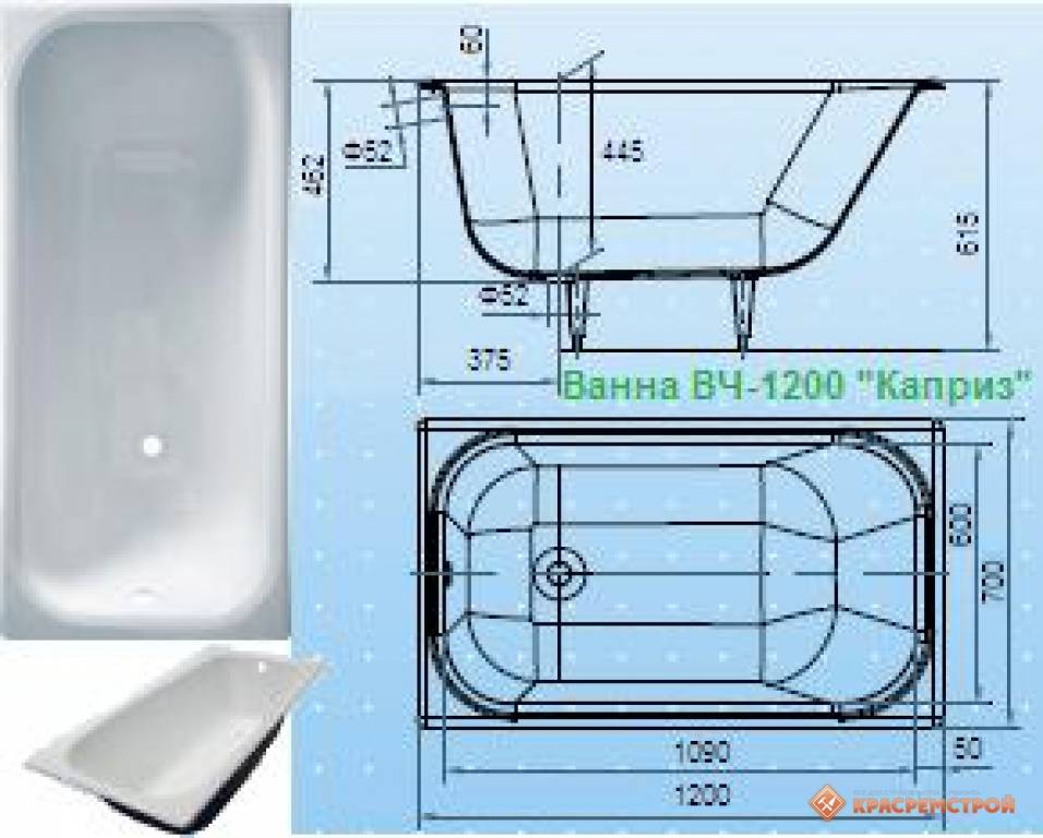 Размеры ванной: нормы и стандарты 4 видов купели