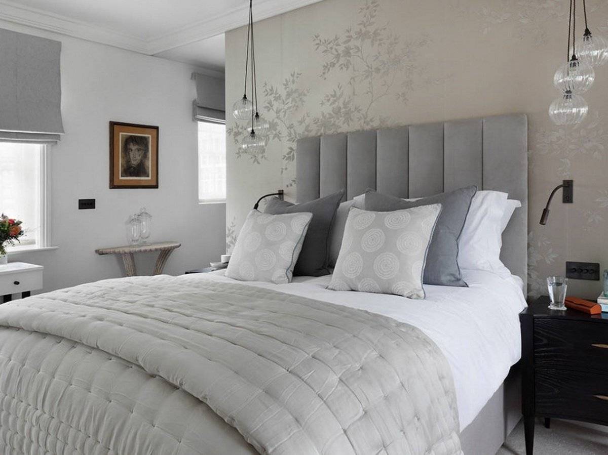 Серая спальня (120 фото) - новинки дизайна спальни с серебристыми оттенками