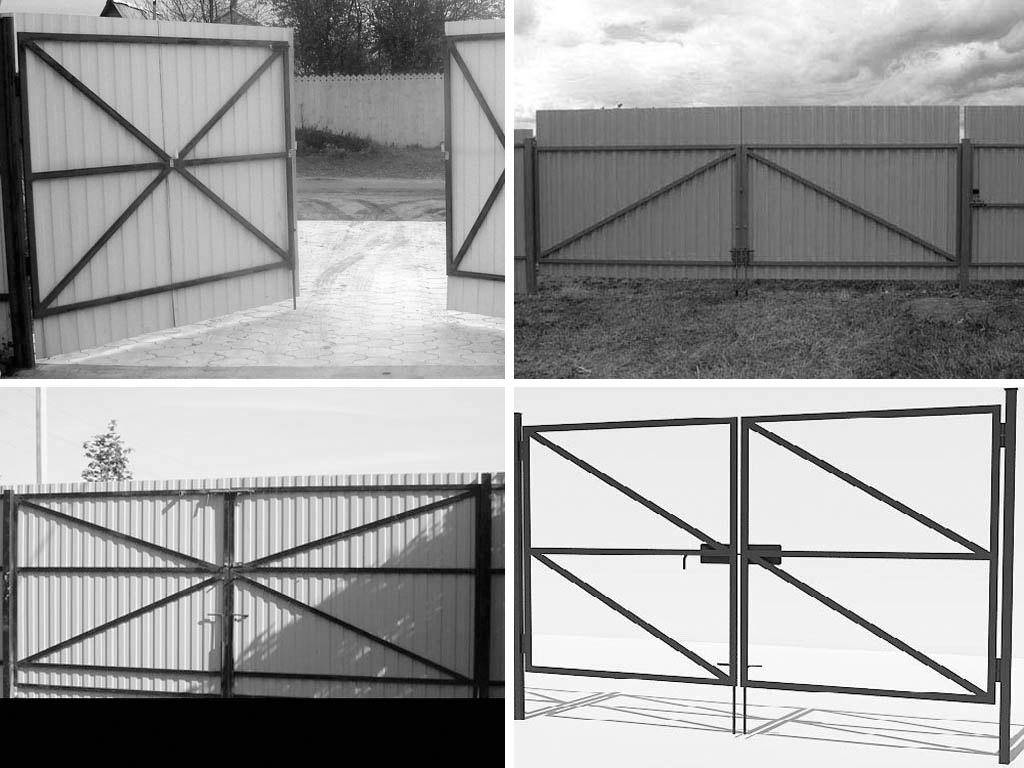 Металлические распашные ворота: виды конструкций