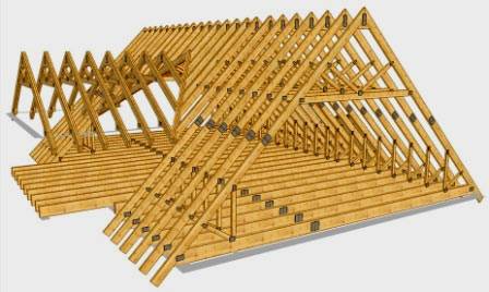 Стропильная система четырехскатной крыши: устройство, чертежи, монтаж, план, расчет узлов