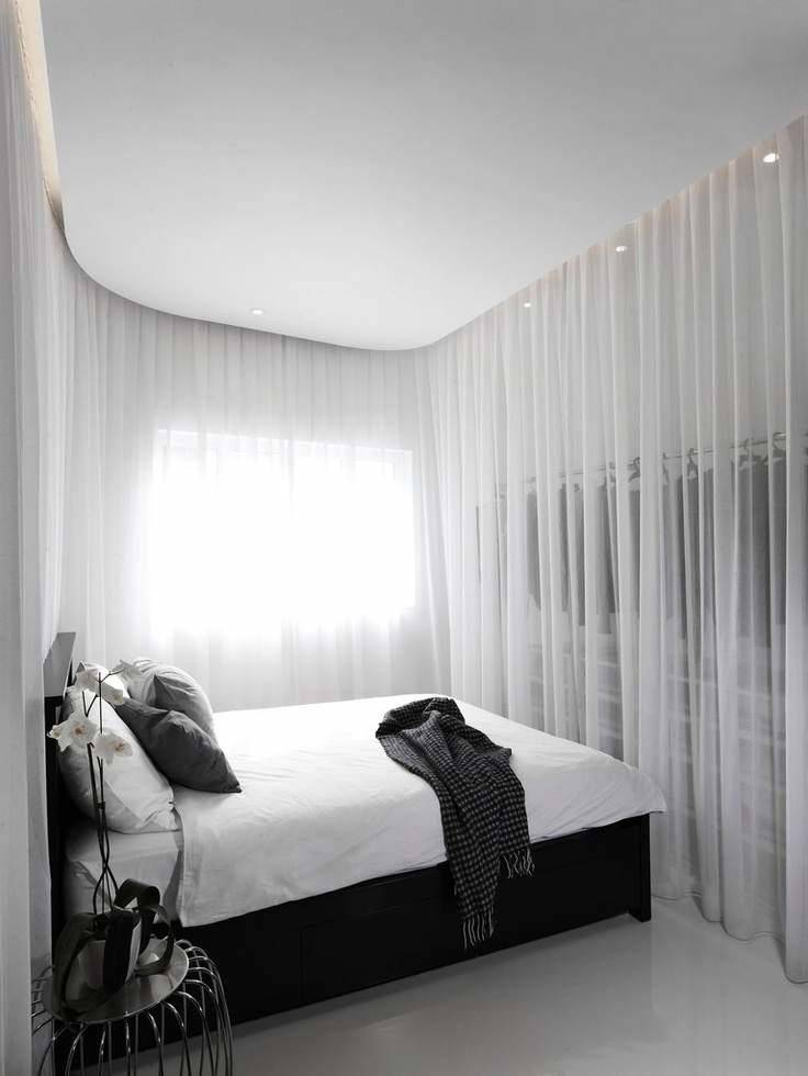 Черно-белая спальня: 61 фото интерьеров