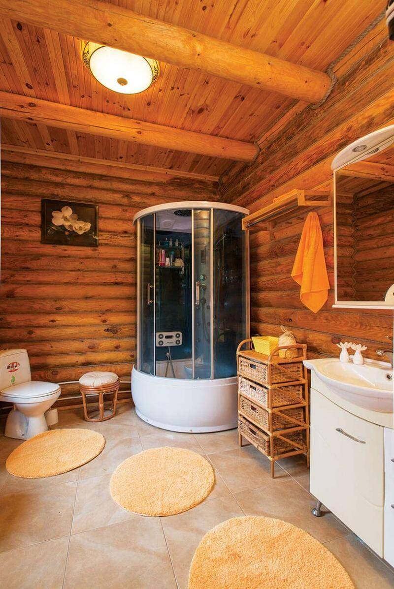 Ванная в деревянном доме - основные требования, подборка вариантов с фото дизайном