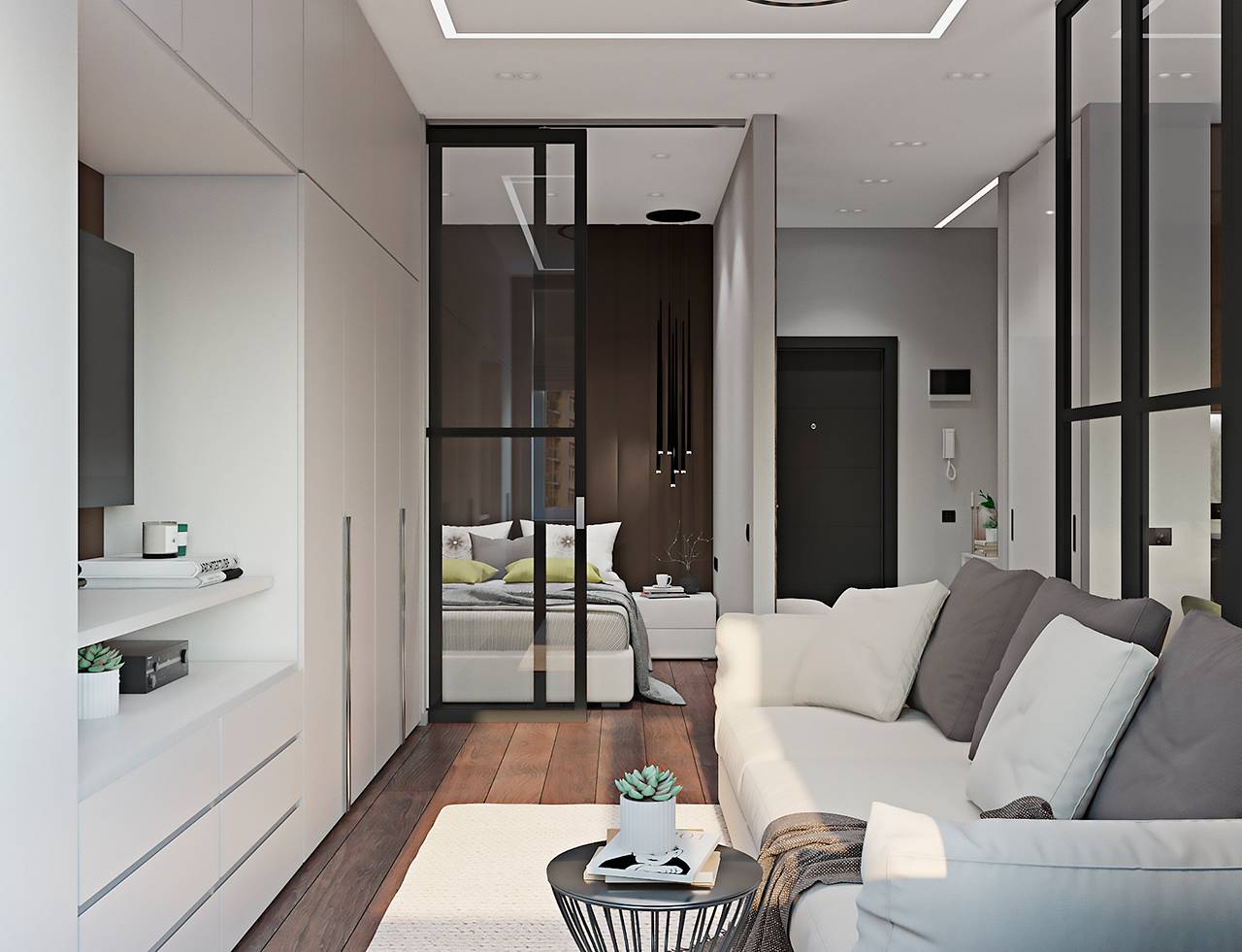 Дизайн однокомнатной квартиры 35 кв. м. 5 фото – проектов – ваш надёжный дом