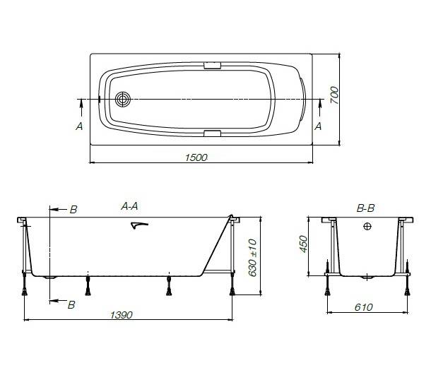 Стандартные размеры ванной – характеристики акриловых, чугунных и стальных моделей