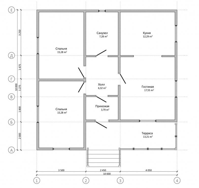 Проекты одноэтажных домов 10 на 10. возможности планировки дома с размерами 10 на 10: лучшие идеи зонирования пространства