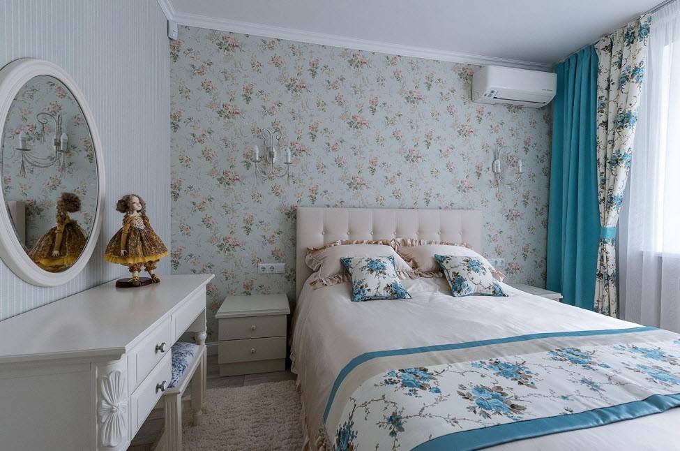 Обои для спальни в стиле «прованс» (56 фото): примеры в интерьере