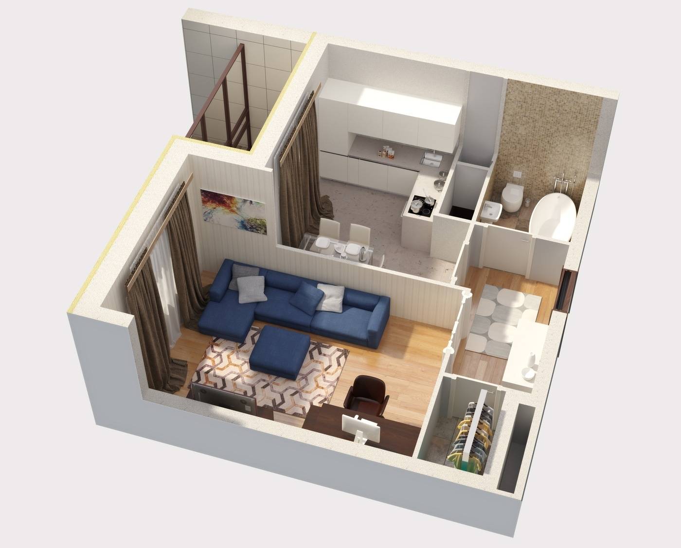 Принципы и варианты планировки квартиры-студии