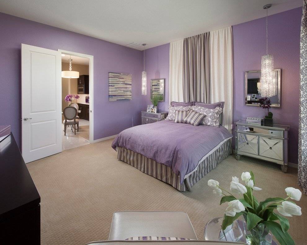 Сиреневая спальня — лучшие идеи дизайна спальни в сиреневых тонах (115 фото)