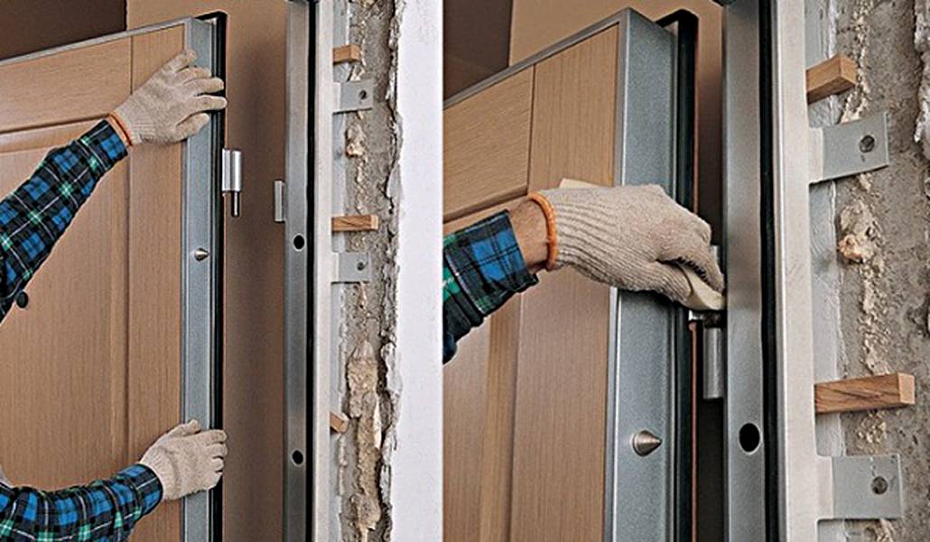 Установка металлических, входных дверей своими руками: как правильно монтировать?
