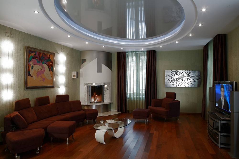 Натяжные потолки в классическом интерьере: 30 фото в гостиной и спальне