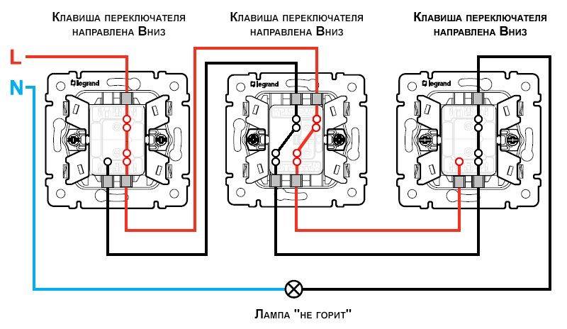 Схема подключения проходного выключателя: из двух, трех и более точек, фото, видео