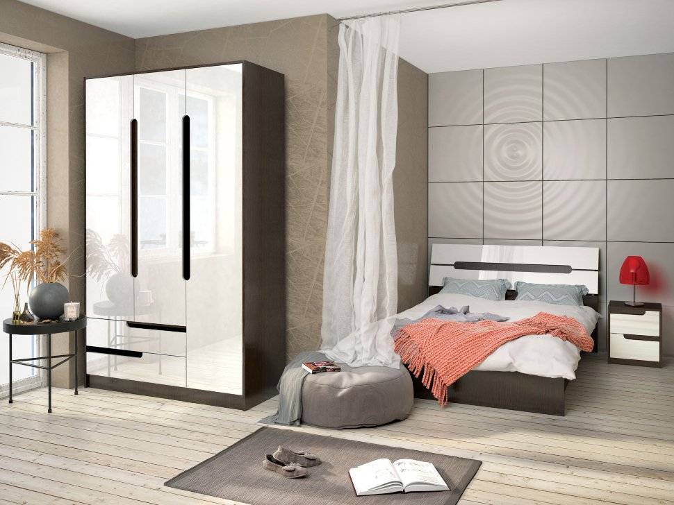 Спальня глянец - 100 фото необычных идей дизайна