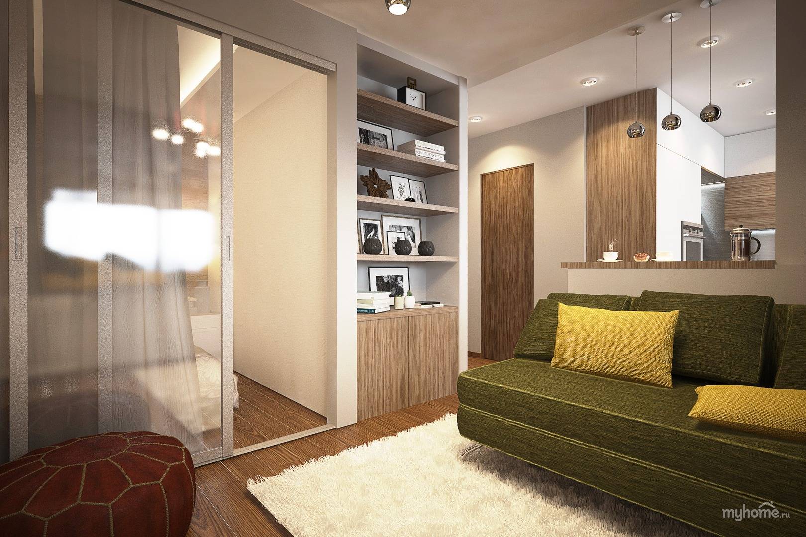 Дизайн однокомнатной квартиры 35 кв. м – фото, лучшие варианты планировок