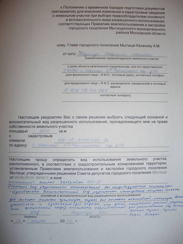 Изменения вида разрешенного использования земельного участка 2021